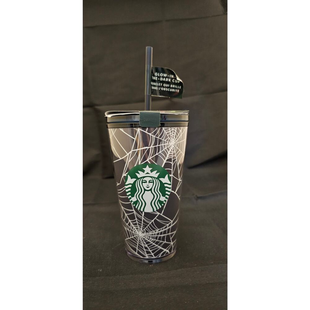 NWT Starbucks Grande Halloween Glow in Dark Spider Web Tumbler